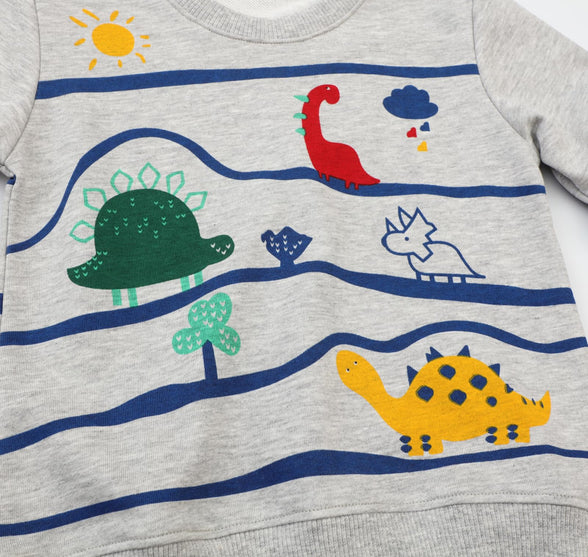 Toddler Boys Sweatshirts Kids Cotton Long Sleeve Crewneck Pullover Cartoon Print Shirts 2-7T