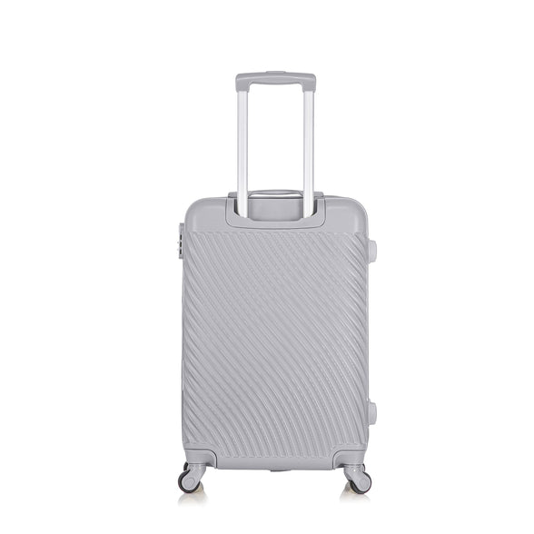 Senator Lightweight Hard Case luggage ABS carry on suitcase with 4 Quite Spinner wheels KH1065 (Carry-On 20-Inch, Silver White)