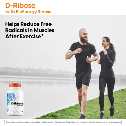 Doctor's Best D-Ribose with Bioenergy Ribose, Vegan, Energy Enhancement, 120 Veggie Caps, White (DRB-00193)