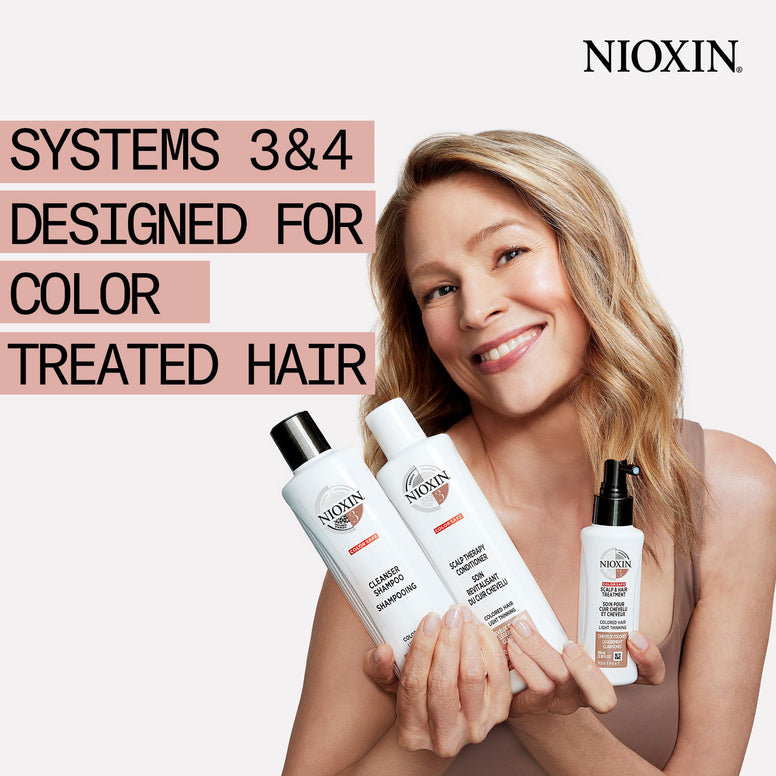 Nioxin System 4 Scalp & Hair Treatment, Color Treated Hair with Progressed Thinning, 3.4 oz