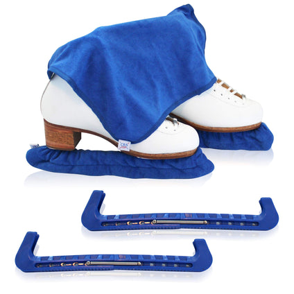 CRS Cross Skate Guards, Soakers & Towel Gift Set - Ice Skating Guards and Soft Skate Blade Covers for Figure Skating or Hockey