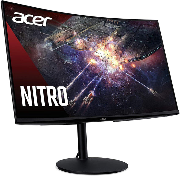 Acer Nitro 31.5 Inch Gaming Monitor 1500R Curved Full Hd (1920 X 1080) Va Zero-Frame With Adaptive-Sync Technology, 240Hz, 1Ms Vrb, (Display Port & 2 Hdmi Ports), Black(Xz320Q)2 Years Warranty