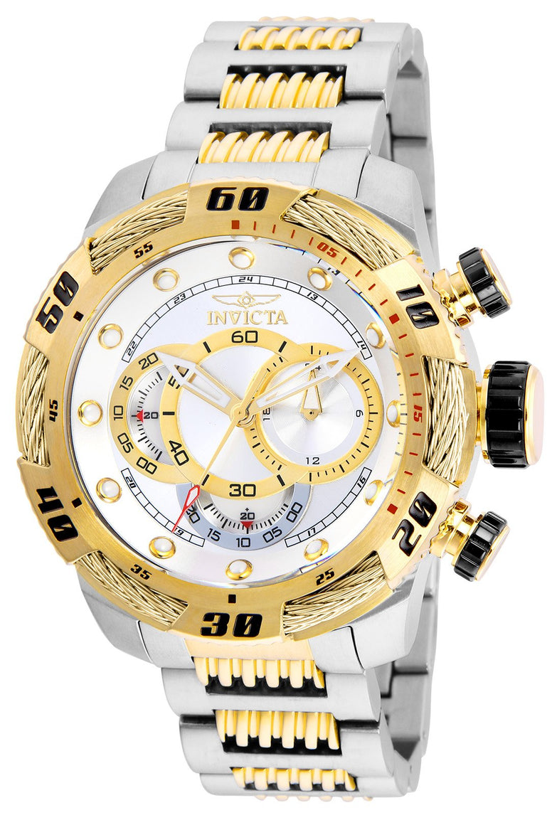 Invicta Men's Speedway Stainless Steel Quartz Stainless-Steel Strap, Two Tone, 24 Casual Watch (Model: 25480), Gold/Stainless Steel, Quartz Movement