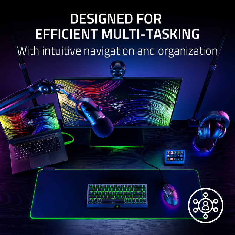 Razer Stream Controller X: All-in-One Keypad for Streaming - 15 Switchblade Buttons - Multi-Link Macros - Swappable Magnetic Faceplate - Designed for PC & Mac Compatibility
