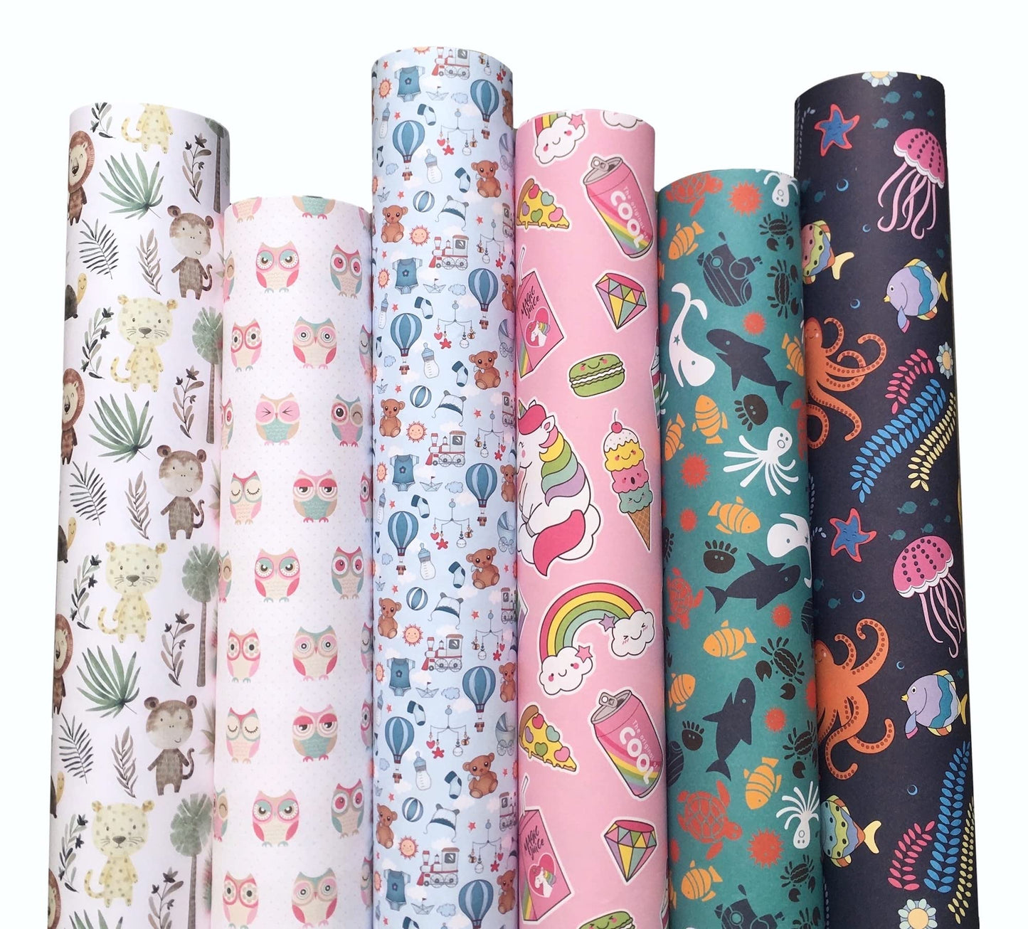 Aakar Pack of 6, Gift Wrapping Paper, 29 x 19 inches, Wrapping Paper, Gift Wrapping Paper Roll, Gift Wrapping, Wrapping Paper Roll, Gift Wrap, Wrapping Paper Birthday, Gift Wrapper (Toddler Pack)