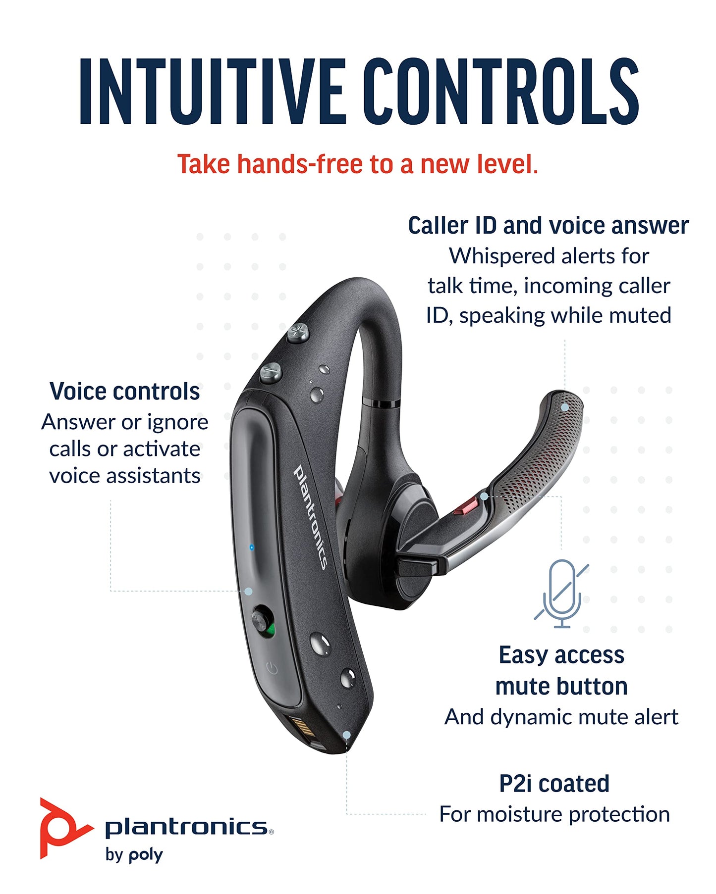 Poly Voyager 5200 UC Wireless Headset & Charging Case - Single-Ear Bluetooth Headset w/Noise-Canceling Mic - Connect to Mobile/PC via Bluetooth -Works w/Microsoft Teams, Zoom & More, Plantronics