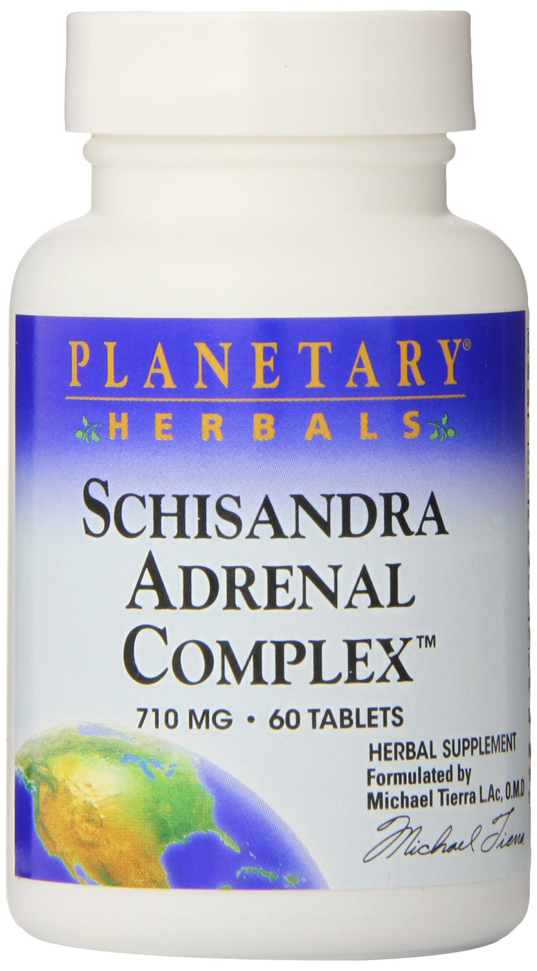 Planetary Herbals Schisandra Adrenal Complex 710mg with Yam Rhizome, Poria Sclerotium & More - 60 Tablets