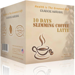 Oladole Natural Latte Slimming Coffee 15g 10 Packets for Weight Loss with Super Ingredients Acai Berry, Raspberry Ketone, Garcinia Cambogia, African Mango, Green Coffee & Tea Extract