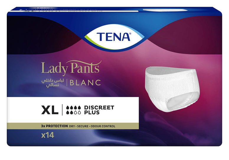 Tena Lady Pants, Disceet Plus,Incontinence Adult Pants, Extra Large, 14 Count