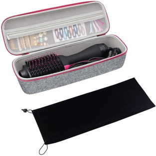 ProCase Hard Travel Case for Revlon One-Step Hair Dryer/Volumizer/Styler (Case Only), Hard EVA Carrying Case with Velvet Bag Cover for Revlon, Hot Tools, TDYJWELL, Bongtai Hair Dryer Brush -Grey