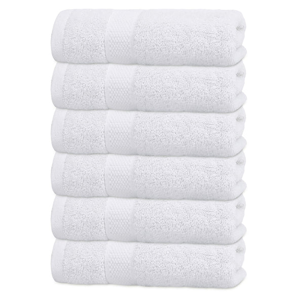 Premium White Hand Towels - Pack of 6, 16x28 Inches Bathroom Hand Towel Set, Hotel & Spa Quality Hand Towels for Bathroom, Highly Absorbent and Super Soft Bathroom Towels by Infinitee Xclusives