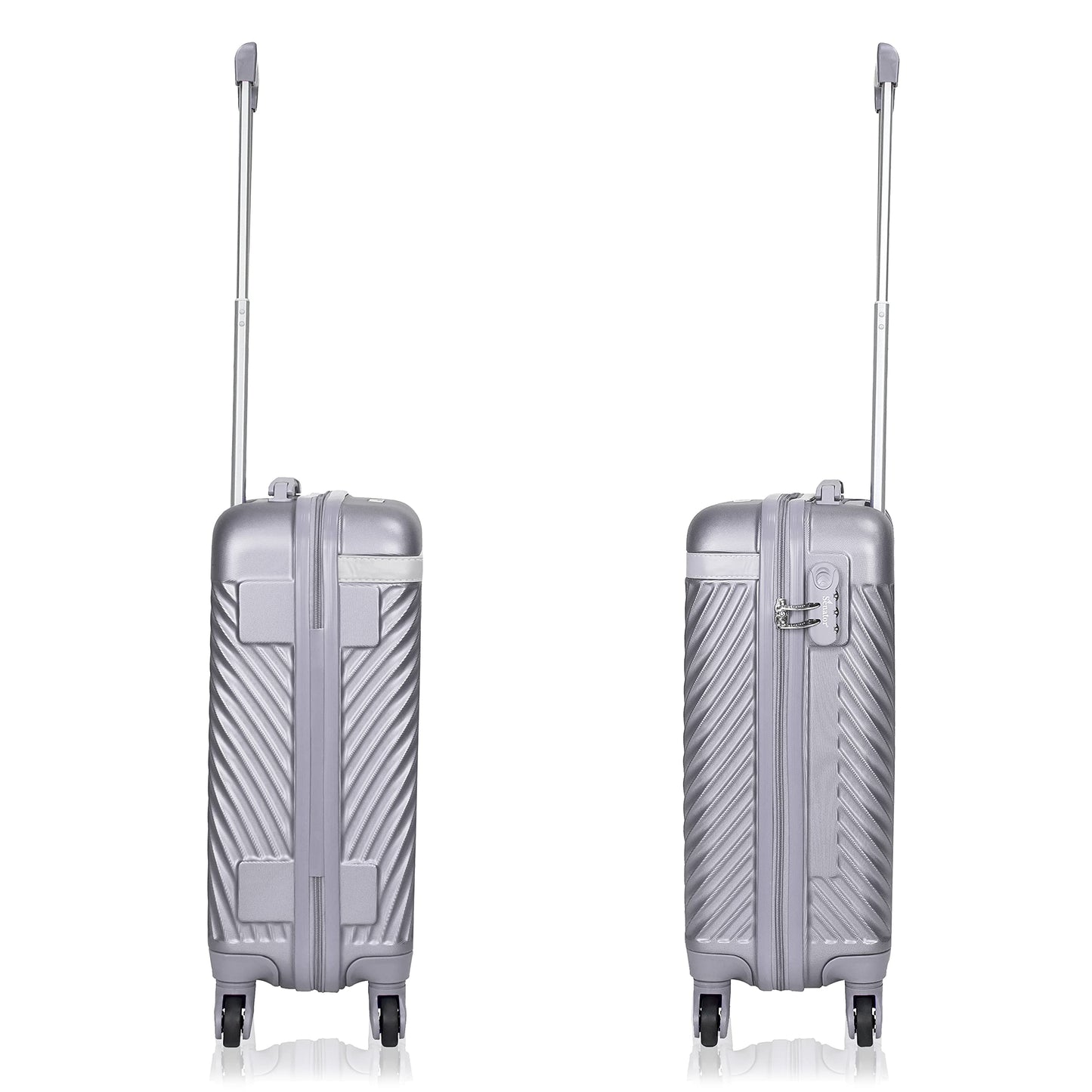 Senator Lightweight Hard Case luggage ABS carry on suitcase with 4 Quite Spinner wheels KH1065 (Carry-On 20-Inch, Silver White)