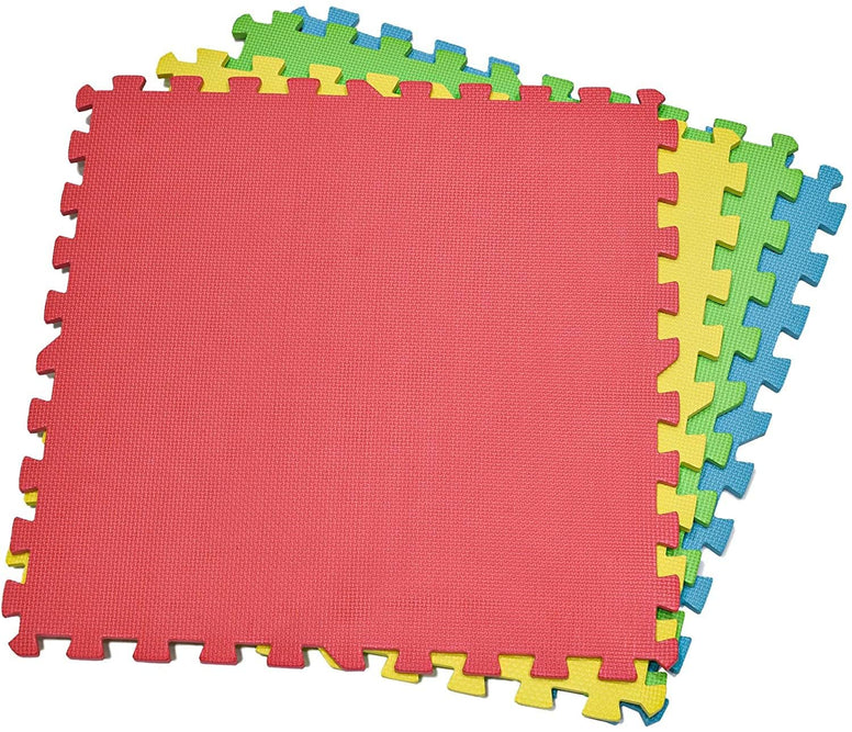 COOLBABY Colorful Puzzle Exercise Floor Mat, EVA Interlocking Foam Play Mat EVA Foam Kids Rug Puzzle Floor Playmat 60 * 60 CM 4 Piece Set