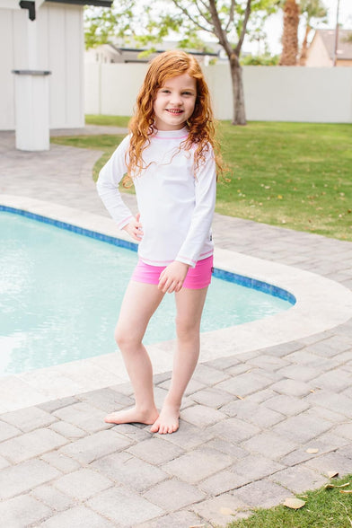 City Threads Girls' SPF50 Rash Guard Sun Swimming Tee Pool & Beach