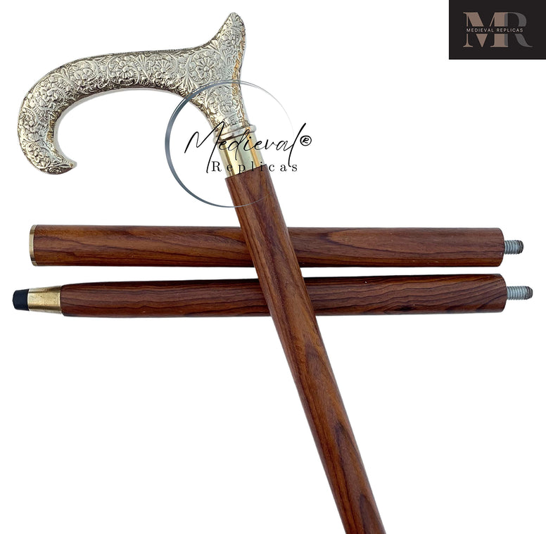 Derby Canes and Walking Sticks with Brass Handle - Affordable Gift Wooden Decorative Walking Cane Fashion Statement for Men/Women/Seniors/Grandparents