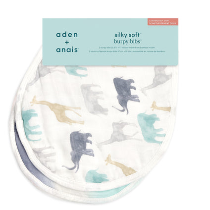 aden + anais Silky Soft Burpy Bib, 100% Viscose from Bamboo, Soft Absorbent 4 Layers, Multi-Use Burp Cloth and Bib, 22.5” X 11”, 2-Pack, Expedition