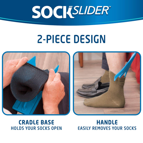 Allstar Innovations - Sock Slider - The Easy On, Easy Off Sock Aid Kit & Shoe Horn | Pain Free No Bending, Stretching Or Straining System That Packs Up For Convenient Travel, As Seen On Tv