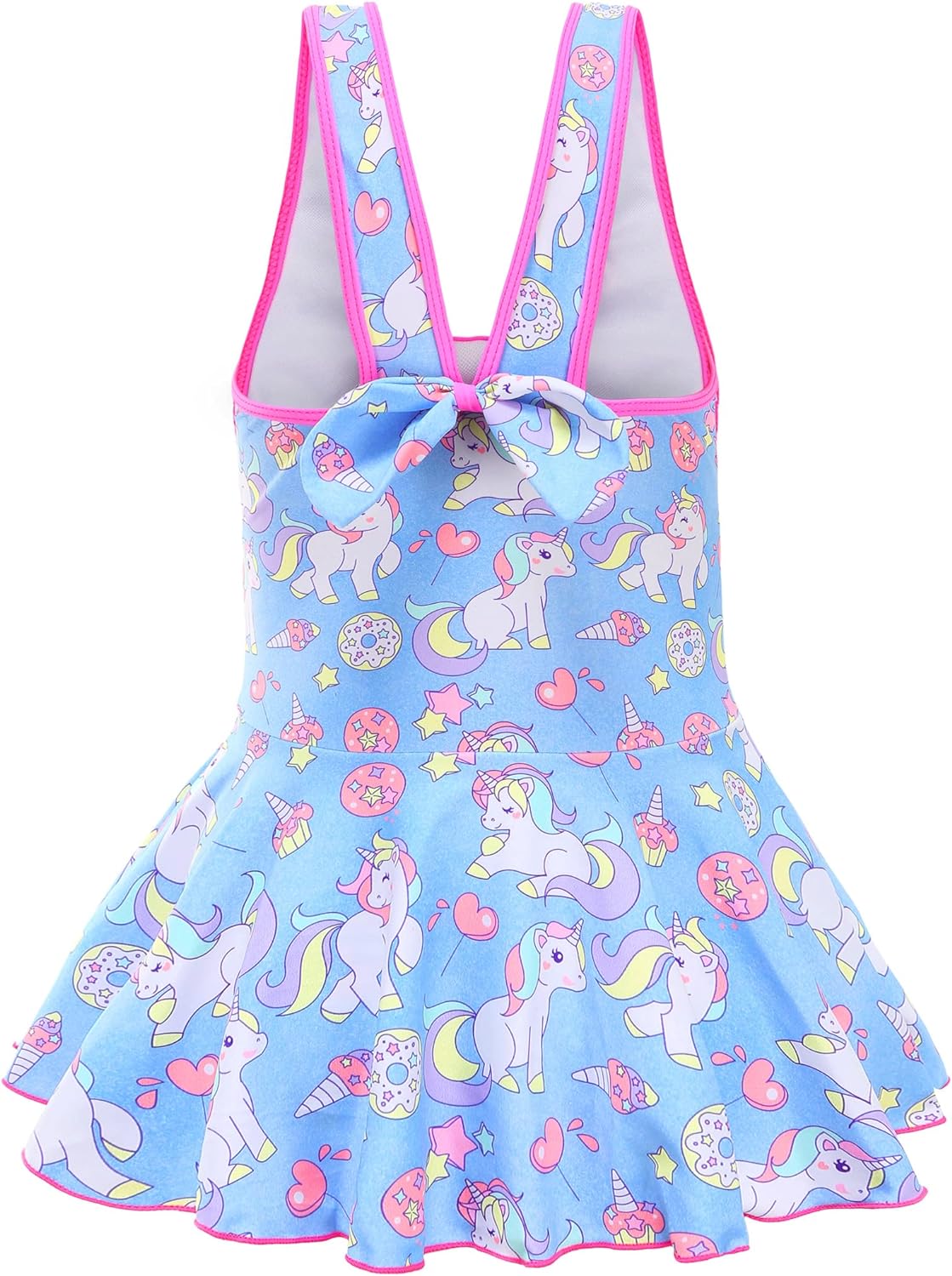 KuKiee Girls One Piece Rainbow Unicorn Swimsuit Stars Print Swimwear Bathing Suit