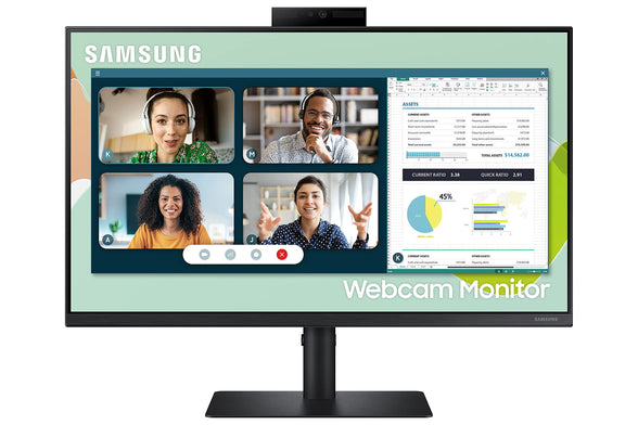 SAMSUNG S40VA Series 24-Inch Computer Monitor, HDMI Monitor, 75Hz Monitor, IPS Monitor, Built-in Webcam, Built-in Speaker & Mic, FreeSync Premium (LS24A400VENXZA)