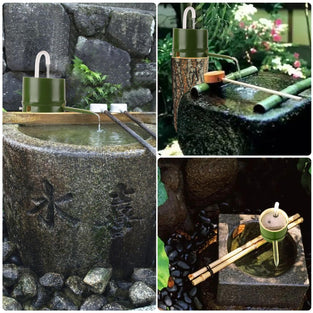 Outdoor Water Fountains，Simulated Bamboo Tube Fish Tank Accessories with Stand Table top Water Fountain Indoor, simple's Small Fish Tank Filter and Waterfall Decoration