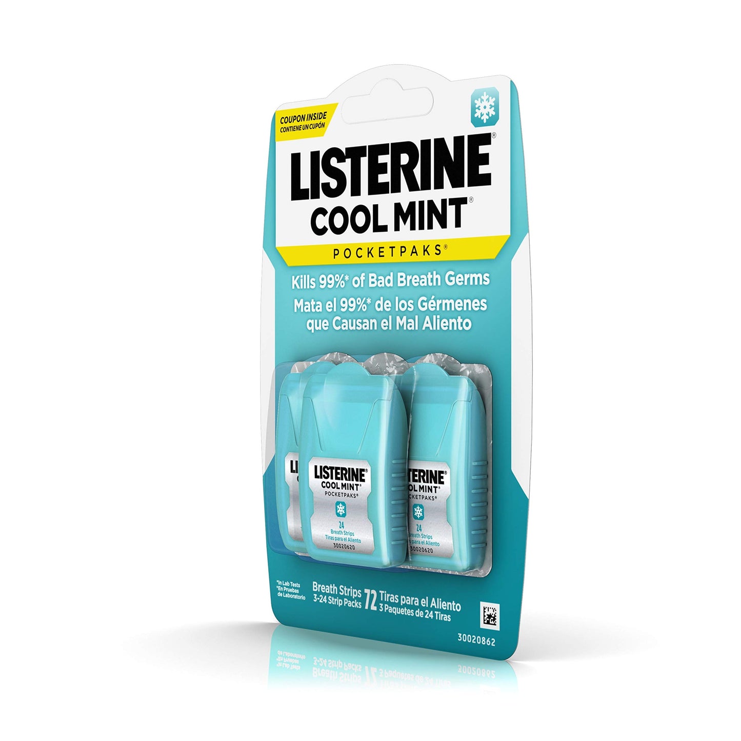Listerine Cool Mint Pocketpaks Breath Strips (24-Strip)- Pack of 3