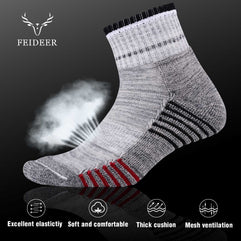 Men's Hiking Walking Socks, FEIDEER Multi-Pack Wicking Cushioned Outdoor Recreation Hiking Crew Socks