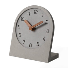 mooqs Wooden Silent Non-Ticking Battery Operated Decorative Small Mini Analog Modern Shelf Desk Table Mantel Clock (Gray)