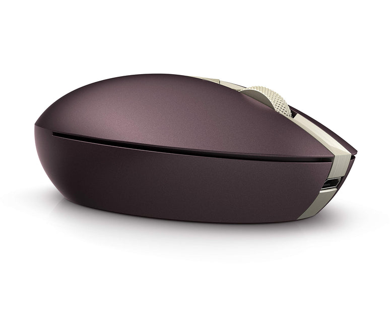 HP Burgundy Spectre 700 Wireless Bluetooth Rechargeable Mouse with Blue LED, 800 1200 1600 DPI Switching, 4 Way Scrolling, Pair with Up to 4 Devices