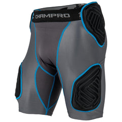 CHAMPRO Men's Bull Rush 5-Pad Integrated Football Girdle, Padded Compression Shorts