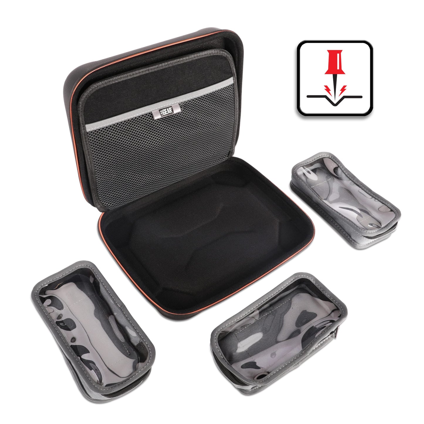 USA Gear XL Hard Shell Dart Case - Darts Carrying Case for Darts (15), Dart Tips, Dart Shafts, Dart Flights, and More Dart Accessories - Compatible with Soft Tip Darts and Steel Tip Darts (Black)