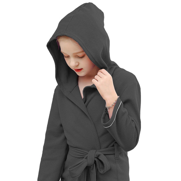 V.&GRIN Boys Cotton Robe, Toddler Hooded Soft Lightweight Kids Bathrobe for Boys 4 Years