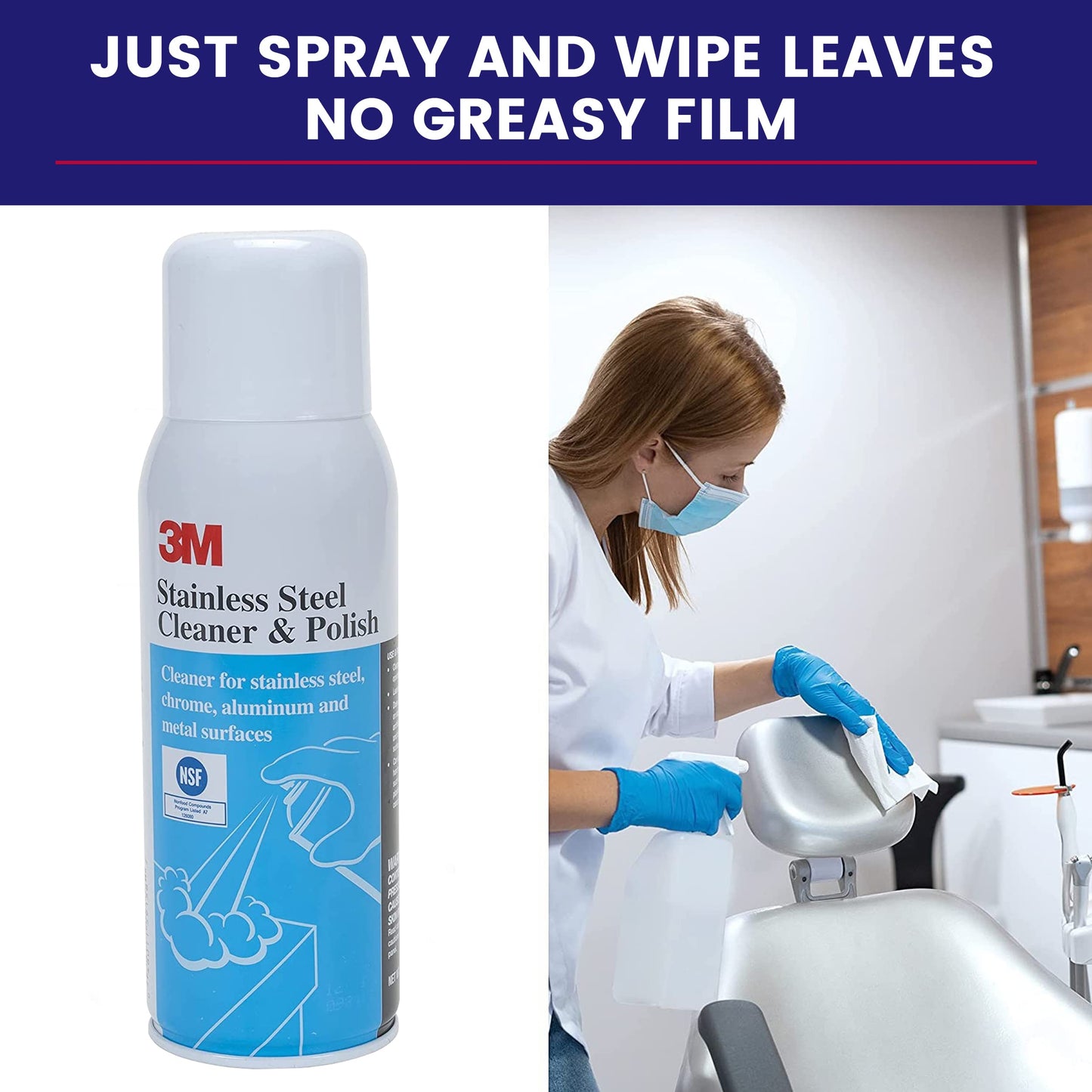 3M Stainless Steel Cleaner And Polish, Nsf Certified Ss Polish For Steel Chrome Aluminium Etc, Made In Usa