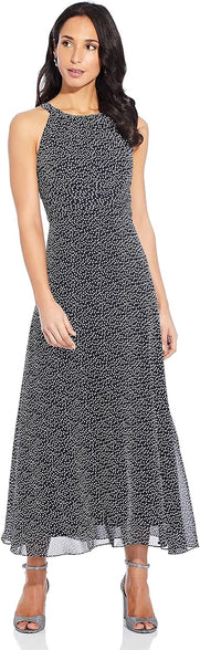 Adrianna Papell womens DARLING DOT MIDI DRESS Dress