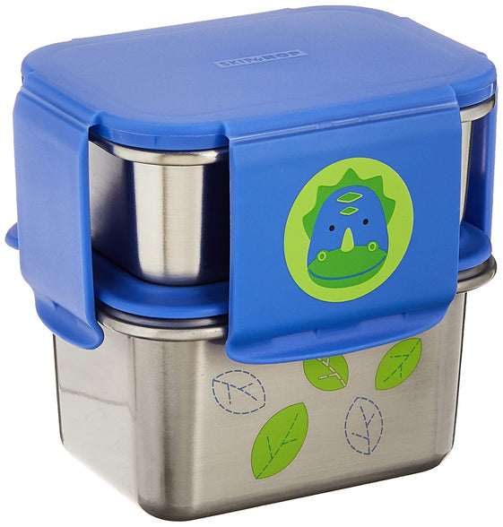 Skip Hop Toddler Stainless Steel Lunch Box Kit, Zoo, Dino