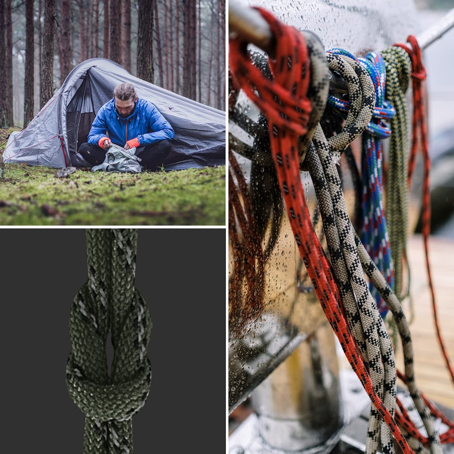 Balit Reflective 550 Paracord/Parachute Cord 4mm Tent Rope 7 Strands 65 Feet Reflect Nylon Pull Guy Lines Spool Wind Proof for Camping Outdoor Hiking Lanyard Bracelets Emergency