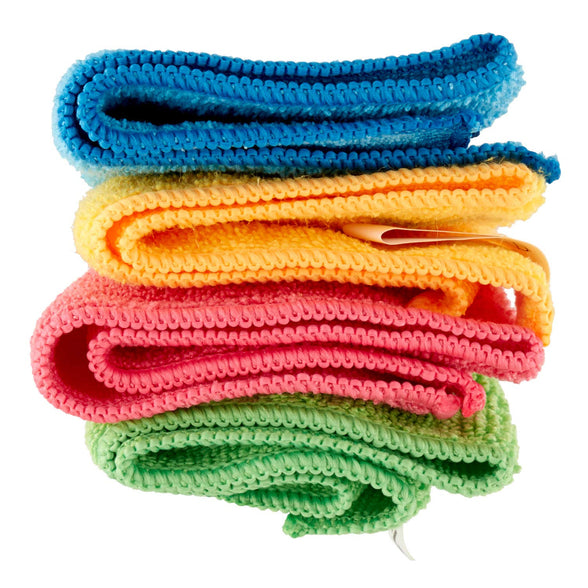 Vileda Microfibre Colors XL - 100% Microfibre Cloth, Absorbent, Hygienic, Versatile, Durable & Washable - 4 pcs