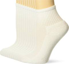 Hanes girls White Ankle Socks Pack, Cushioned Socks, Uniform Socks for Girls, 10-pairs Socks (pack of 10)