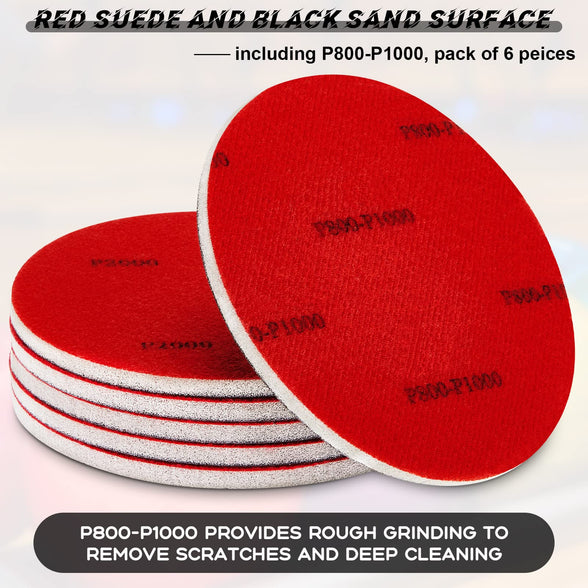 6 Pieces Bowling Accessories Bowling Ball Sand Pads Sanding Pads Bowling Ball Sanding Kit (1000 Grit)