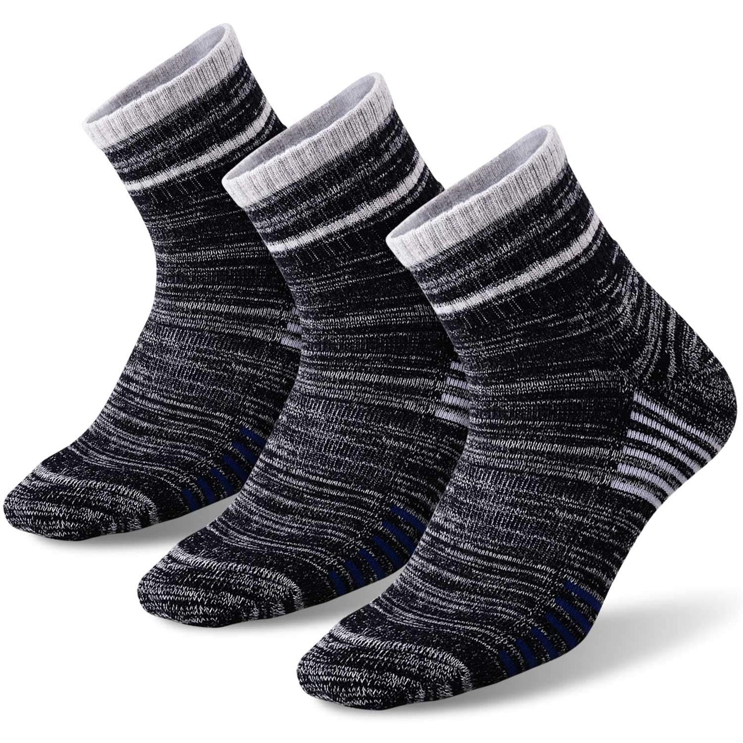 Men's Hiking Walking Socks, FEIDEER Multi-Pack Wicking Cushioned Outdoor Recreation Hiking Crew Socks