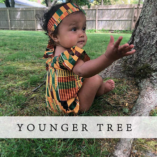 YOUNGER TREE African Baby Clothes Girl Dashiki Ankara Outfit Set(3-6 M )