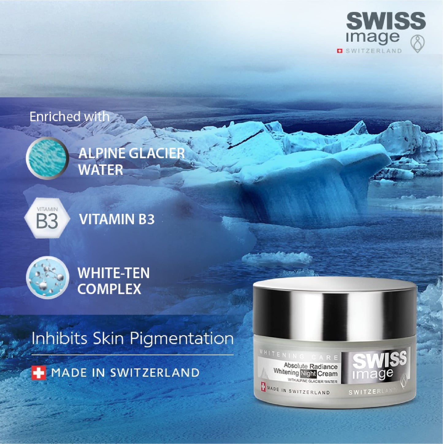 Swiss Image Brightening Skin Care Kit For Radiant & Glowing Skin- Face Wash 200ml, Face Mask 75ml, Serum 30ml & Night Cream 50 ml For All Skin Types, Enriched with Vitamin B3 & White Ten Complex