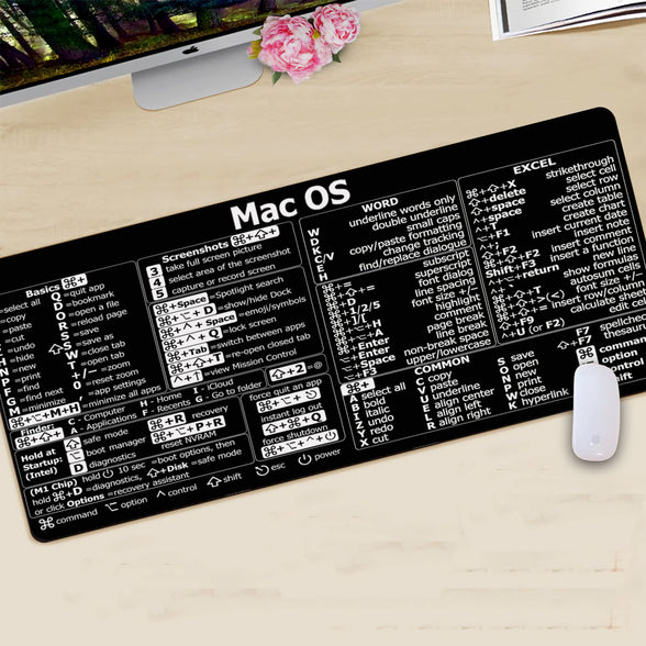 Mac os Shortcuts, excel Shortcuts Cheat Sheet, Mac OS (M1+Intel) + Word/Excel (for Mac) Quick Reference Guide Keyboard Shortcut, Keyboard mat, mac os Shortcuts mousemat, Trader Mouse Pad Mat HG