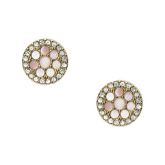 Fossil Women's Val Mosaic Mother-of-Pearl Stud Earring, JF03251710