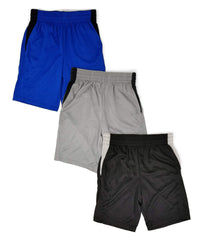 Andrew Scott Boys 3 Pack Active Performance Mesh Style Basketball Sport Shorts Large