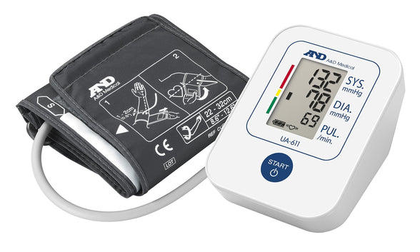 A&D Medical Simple Upper Arm Blood Pressure Monitor, White - Ua611