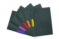 Durable 230400 clamp folder Duraswing Color for 30 sheets DIN A4, bag of 5 pieces, anthracite with coloured clamp