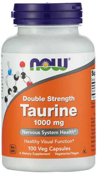 Now Foods Double Strength Taurine 1000mg 100 Veg Capsules.
