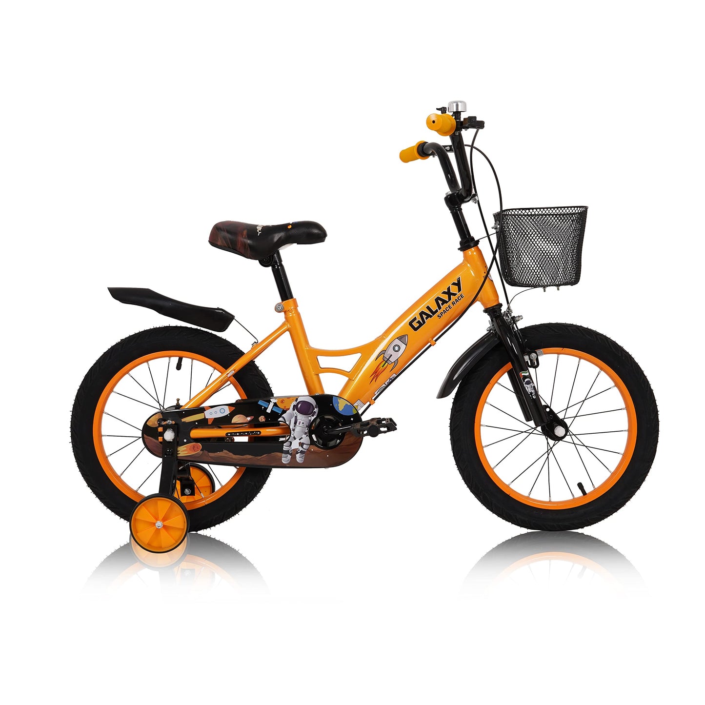 Vego Galaxy Kids Road Bike With Basket for 4-10 Years Girls & Boys, Adjustable Seat,Handbrake, Mudguards, Gift for Kids, 12/16 Inch Bicycle with Training Wheels And 20-Inch with Kickstand