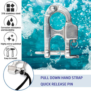 YUSOVE Quick Release Snap Shackle Boat Marine 316 Stainless Steel Eye Snap Shackle,High Strength Snap Hook for Surfing,Diving,Sailing Rigging Shackles,with Nylon Rope