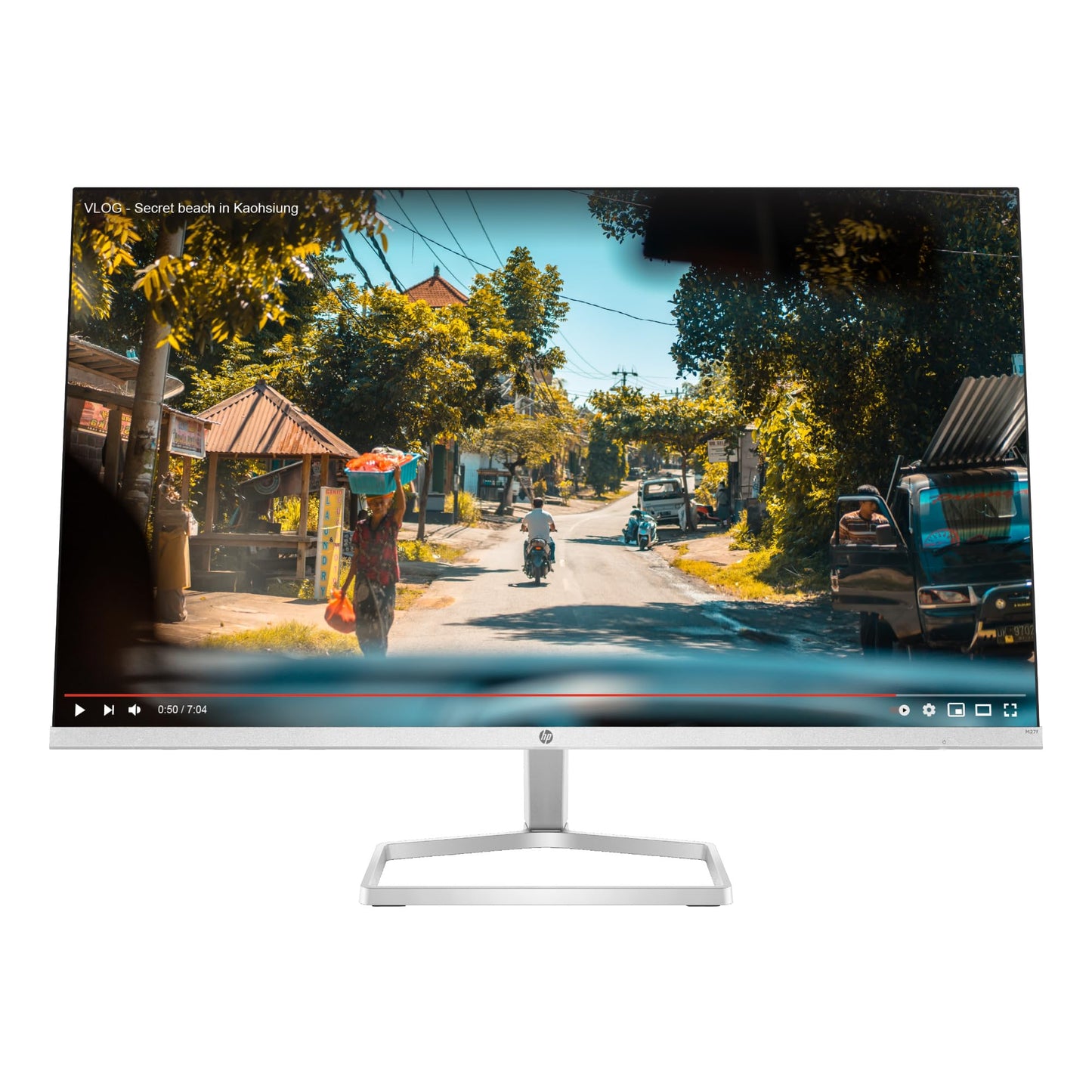 HP New_HP 27 Inch FHD 1080p IPS LED Anti-Glare Monitor, AMD FreeSync, 70Hz, 300 nits, 2 HDMI & VGA Ports, Tilt (m27f) - Silver and Black (27 Inch)